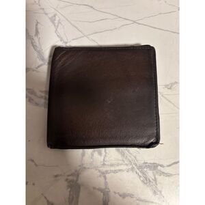 Vintage Perry Ellis‎ Portfolio Brown Leather Bifold Wallet Classic Design